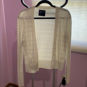 AE Holiday Cream & Silver Metallic Cardigan